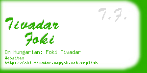 tivadar foki business card